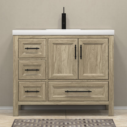 VIV 42" Solid Wood Freestanding Bathroom Vanity with Reinforced Acrylic Sink (Left) VIV SKU: VIV42L