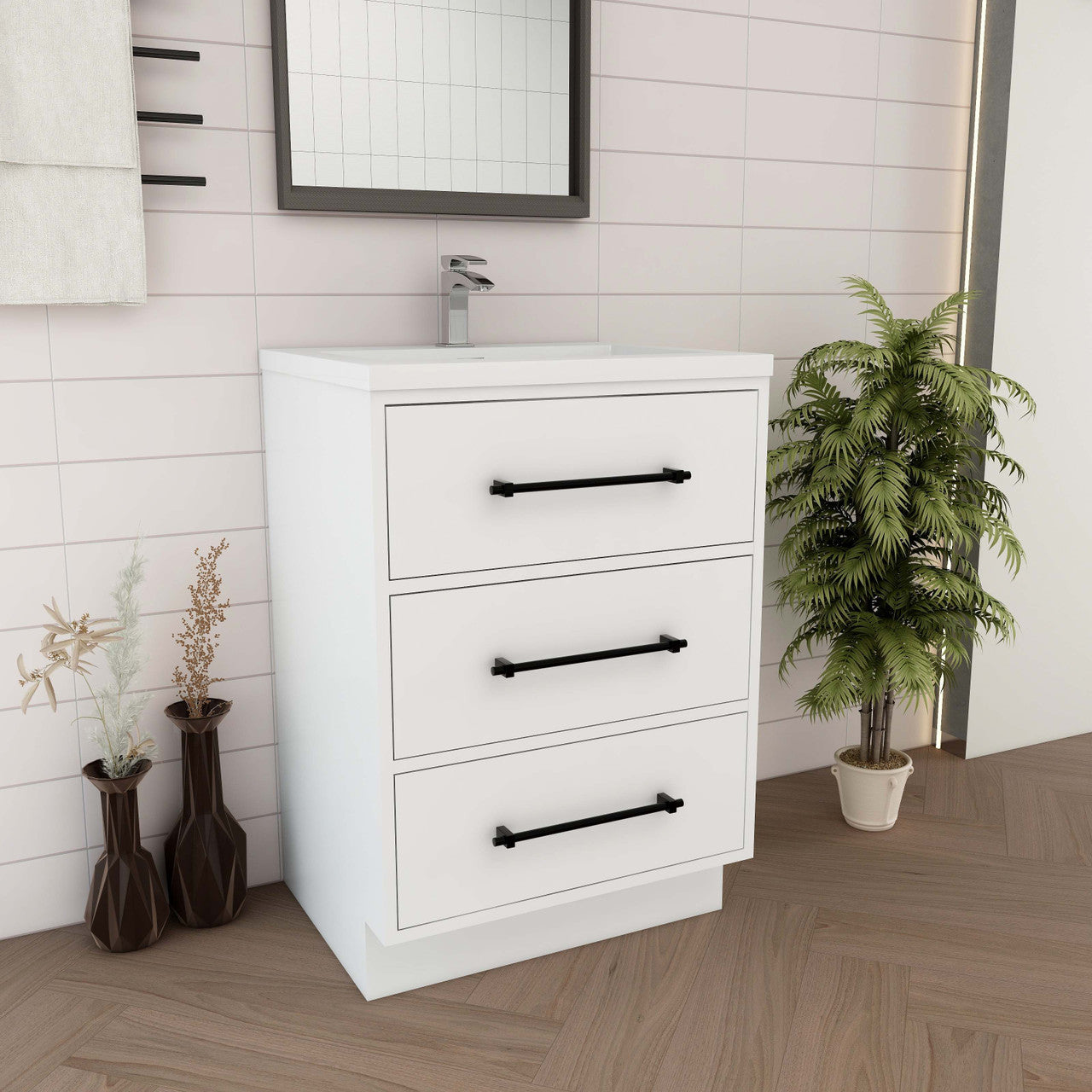 Victoria 24" Freestanding Vanity with Reinforced Acrylic Sink Victoria SKU: Victoria 24FS