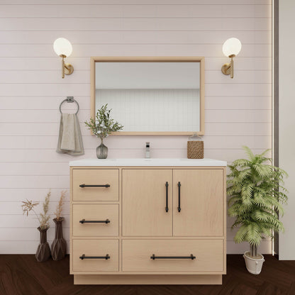 Victoria 42" Freestanding Vanity with Reinforced Acrylic Sink (LEFT DRAWER) Victoria SKU: Victoria 42LFS