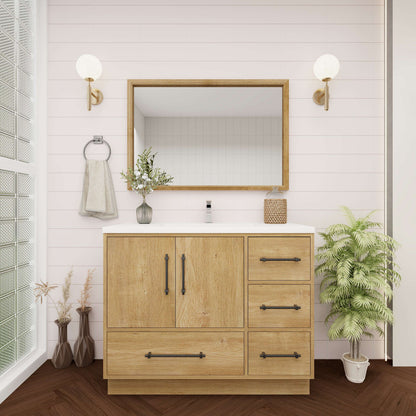 Victoria 42" Freestanding Vanity with Reinforced Acrylic Sink (RIGHT DRAWER) Victoria SKU: Victoria 42RFS