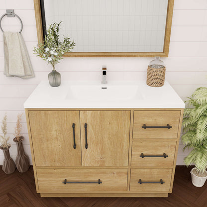 Victoria 42" Freestanding Vanity with Reinforced Acrylic Sink (RIGHT DRAWER) Victoria SKU: Victoria 42RFS