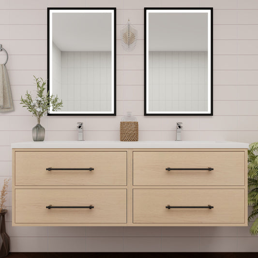 Victoria 30+30" Wall-Mount Vanity with Reinforced DOUBLE Acrylic Sink Victoria SKU: Victoria 60DDWH