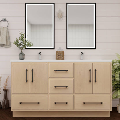 Victoria 60" Freestanding Vanity with Reinforced Acrylic DOUBLE Sink Victoria SKU: Victoria 60DFS