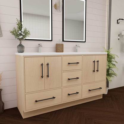 Victoria 60" Freestanding Vanity with Reinforced Acrylic DOUBLE Sink Victoria SKU: Victoria 60DFS