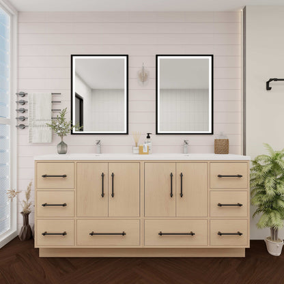 Victoria 72" Freestanding Vanity with Reinforced Acrylic DOUBLE Sink Victoria SKU: Victoria 72DFS-YO