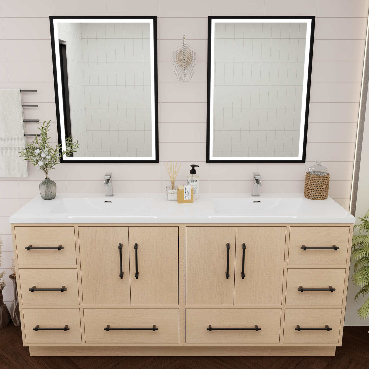 Victoria 72" Freestanding Vanity with Reinforced Acrylic DOUBLE Sink Victoria SKU: Victoria 72DFS-YO