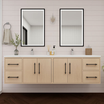 Victoria 72" Wall-Mount Vanity with Reinforced Acrylic DOUBLE Sink Victoria SKU: Victoria 72DWH