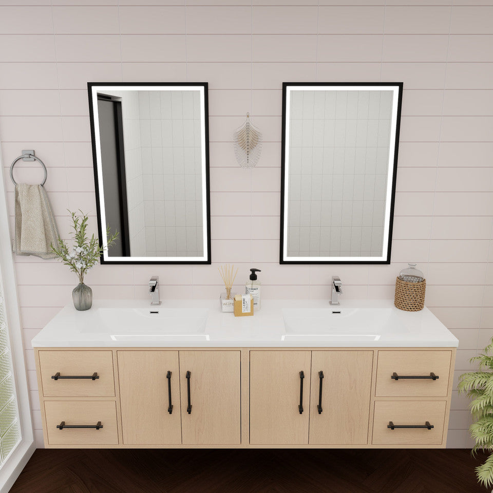 Victoria 72" Wall-Mount Vanity with Reinforced Acrylic DOUBLE Sink Victoria SKU: Victoria 72DWH