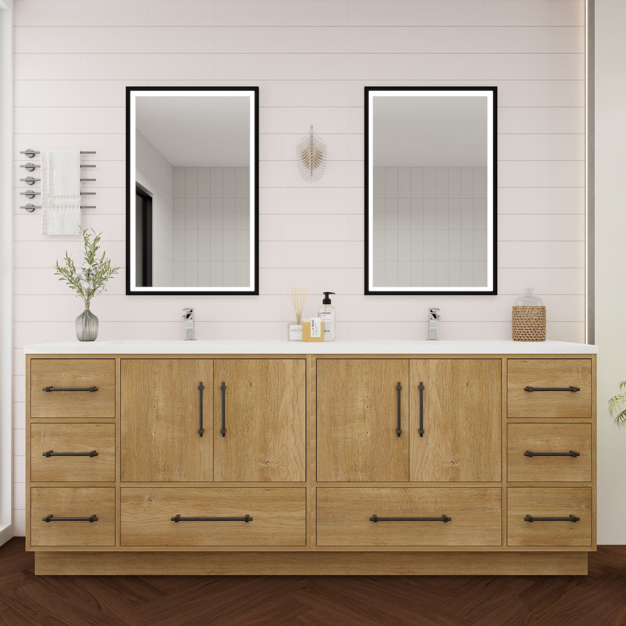 Victoria 84" Freestanding Vanity with Reinforced Acrylic DOUBLE Sink Victoria SKU: Victoria 84DFS