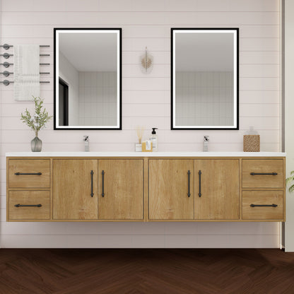 Victoria 84" Wall-Mount Vanity with Reinforced Acrylic DOUBLE Sink Victoria SKU: Victoria 84DWH