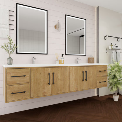 Victoria 84" Wall-Mount Vanity with Reinforced Acrylic DOUBLE Sink Victoria SKU: Victoria 84DWH