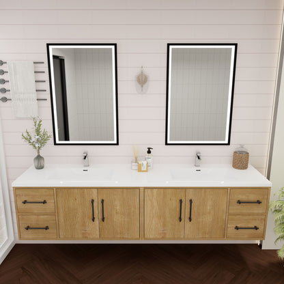 Victoria 84" Wall-Mount Vanity with Reinforced Acrylic DOUBLE Sink Victoria SKU: Victoria 84DWH