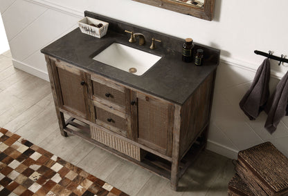 LEGION FURNITURE 48" SOLID WOOD SINK VANITY WITH MOON STONE TOP-NO FAUCET