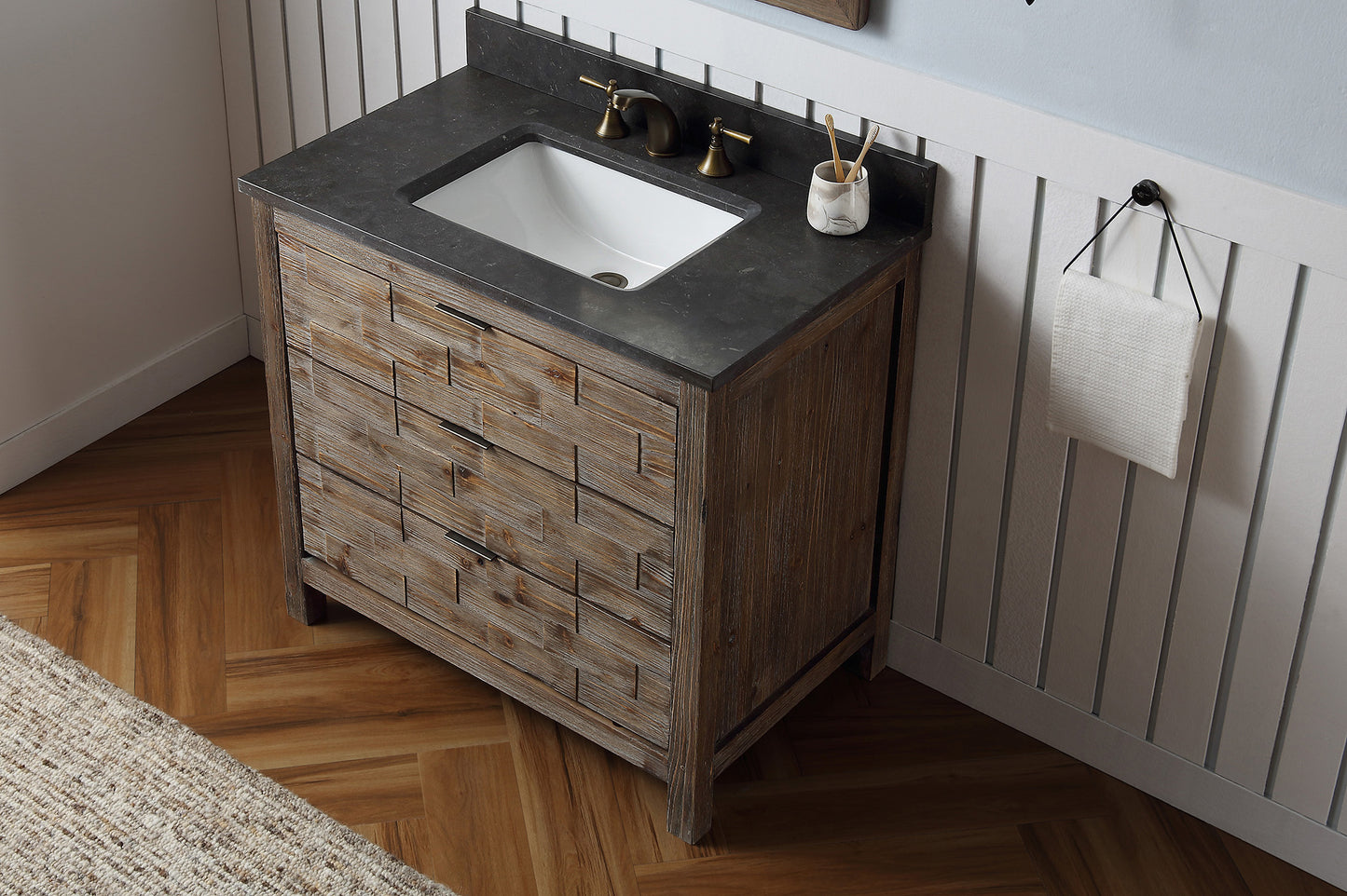 LEGION FURNITURE 36" WOOD SINK VANITY MATCH WITH MARBLE TOP -NO FAUCET