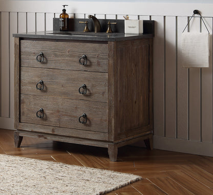 LEGION FURNITURE 36" WOOD SINK VANITY MATCH WITH MARBLE TOP -NO FAUCET