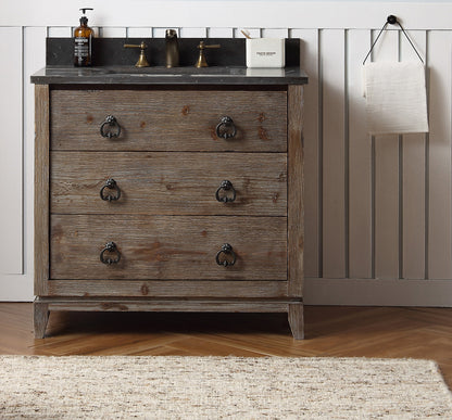 LEGION FURNITURE 36" WOOD SINK VANITY MATCH WITH MARBLE TOP -NO FAUCET