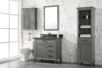 LEGION FURNITURE 36" PEWTER GREEN FINISH SINK VANITY CABINET WITH BLUE LIMESTONE TOP