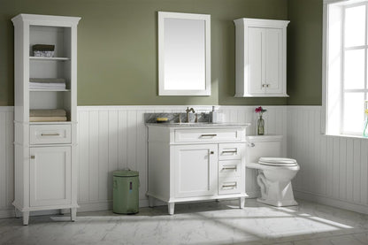 LEGION FURNITURE 36" WHITE FINISH SINK VANITY CABINET WITH CARRARA WHITE TOP