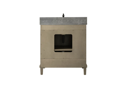 LEGION FURNITURE 30" ANTIQUE GRAY OAK VANITY WITH BLUE LIMESTONE TOP