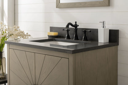 LEGION FURNITURE 30" ANTIQUE GRAY OAK VANITY WITH BLUE LIMESTONE TOP