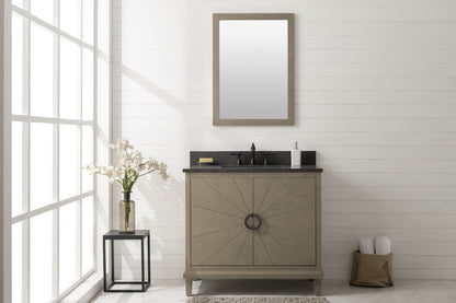 LEGION FURNITURE 36" ANTIQUE GRAY OAK VANITY WITH CARRARA WHITE TOP