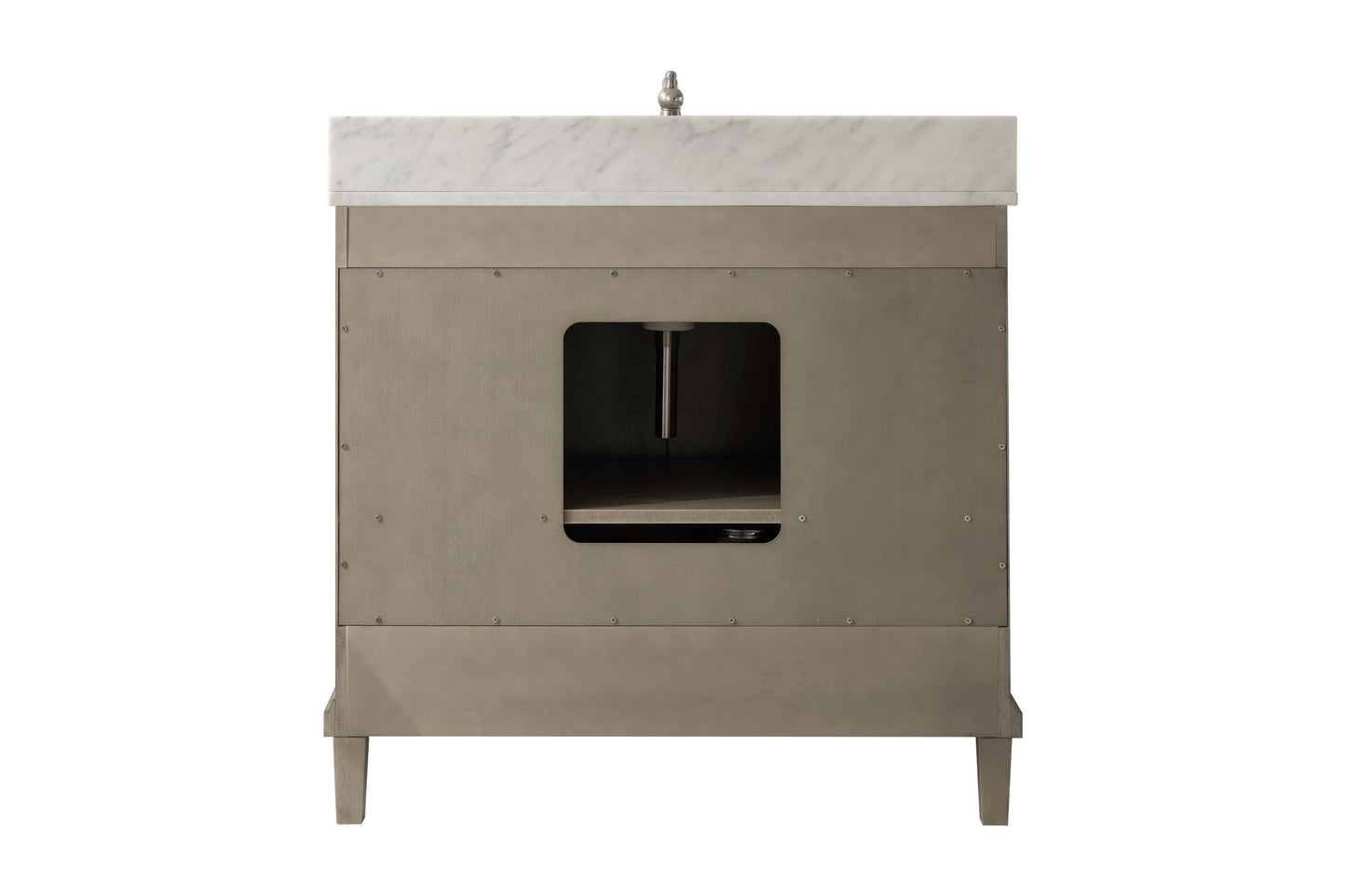 LEGION FURNITURE 36" ANTIQUE GRAY OAK VANITY WITH BLUE LIMESTONE TOP