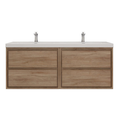 Subtle 60" (30''+30'') Double Sink Wall Mounted Modern Vanity Vanity-Subtle SKU: RYMOM60DD