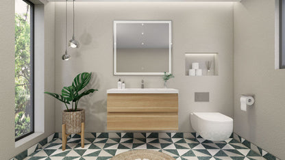 Robin 42" Wall Mounted With Reinforced Acrylic Sink Vanity-Robin SKU: MOH42-GW | UPC: 652118162912