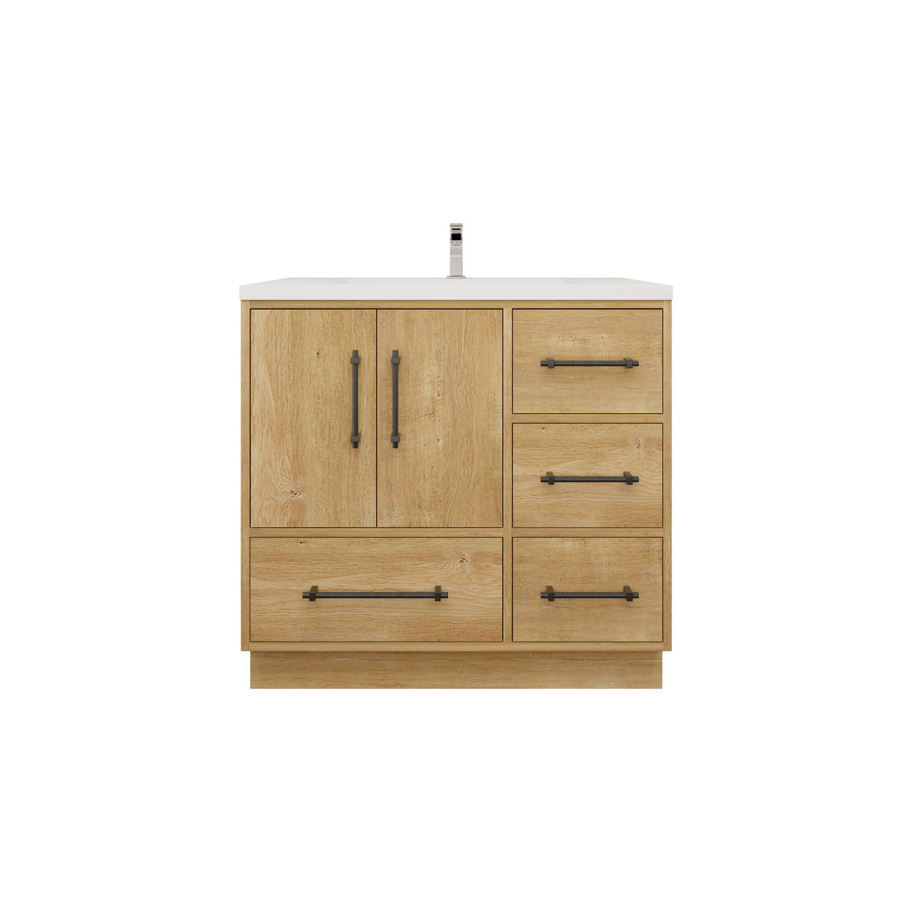 Victoria 36" Freestanding Vanity with Reinforced Acrylic Sink (RIGHT DRAWER) Victoria SKU: Victoria 36RFS-GW