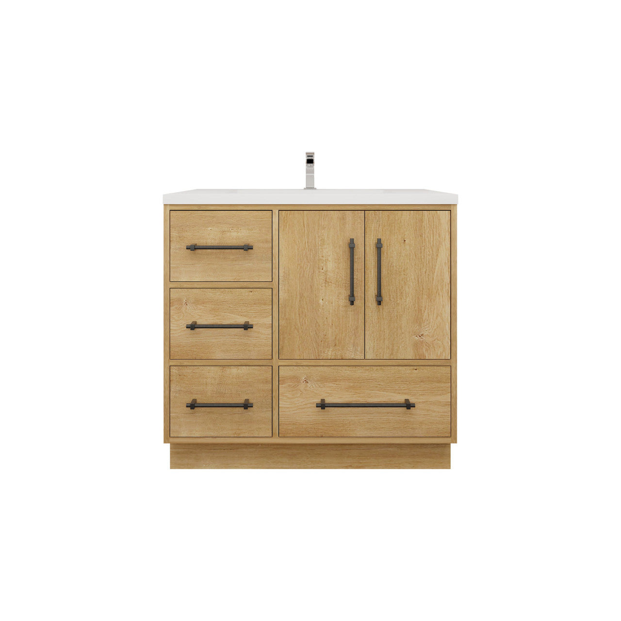 Victoria 36" Freestanding Vanity with Reinforced Acrylic Sink (LEFT DRAWER) Victoria SKU: Victoria 36LFS